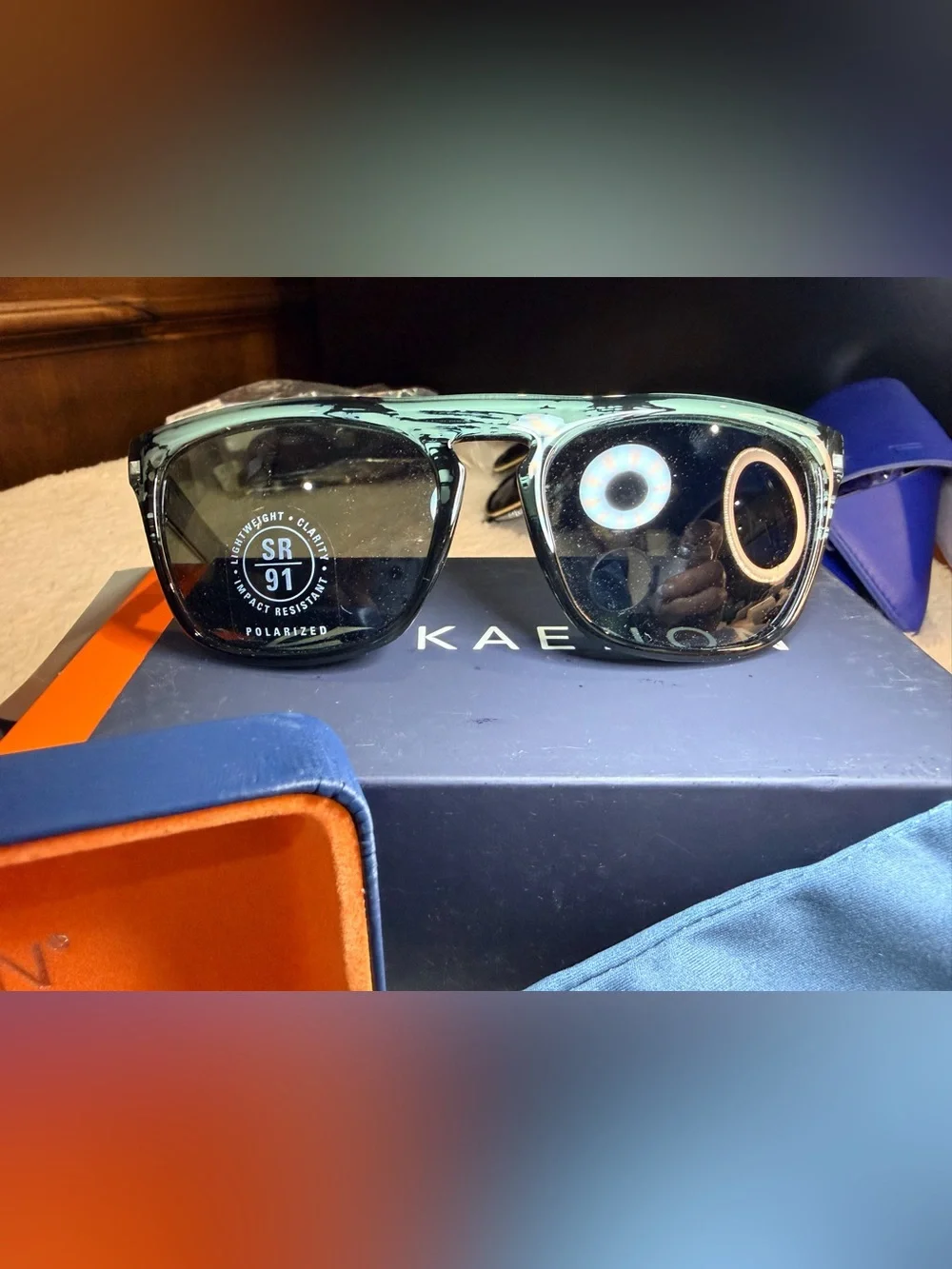 60. NEW KAENON  Men’s Sunglasses — Green Marble Frame with Gray Lenses